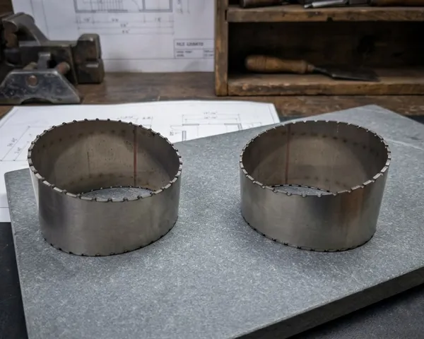 Laser-cut steel rings with precision-machined serrated edge profiles