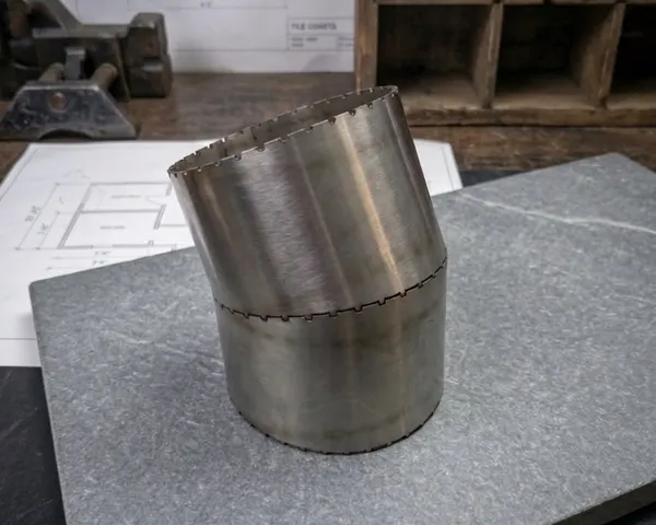 Stainless steel elbow tube section with fiber laser cut joint